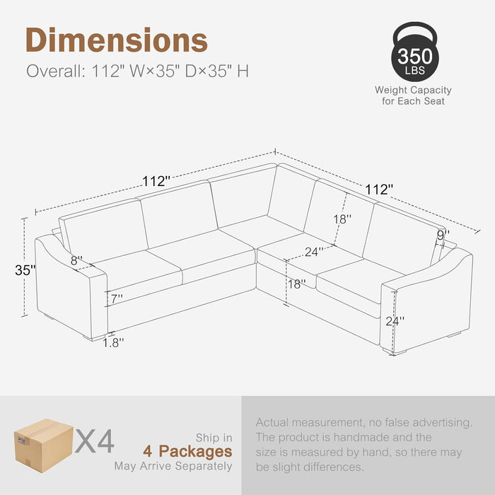 Modular Sectional Sofa with Removable Covers