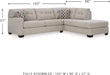 Beige Sleeper Sectional Featuring Chaise Memory Foam