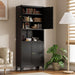 Black 69 Inch Freestanding Pantry Cabinet Organization