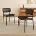 PU Leather Dining Chairs Set of 4 with Walnut Bentwood, Black