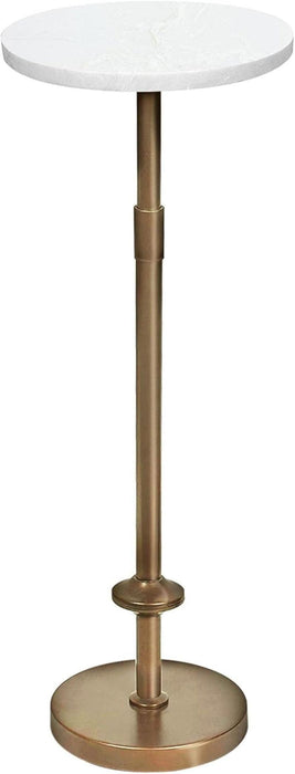 Martini Table Height Adjustable, Drink Tables for Small Spaces, round Side Table, Tiny Side Tables for Living Room, Bedroom, Cocktail (White)