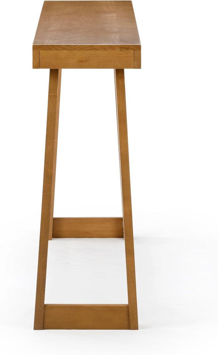 Solid Wood Console Table, 66 Inch, Sofa Table, Narrow Entryway Table for Hallway, behind the Couch, Living Room, Foyer, Easy Assembly, Pecan