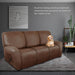 Recliner Sofa Covers - Leather like Recliner Sofa 3 Seater Recliner Couch Covers for 3 Cushion Couch 8 Pieces Washable Stretch Reclining Sofa Slipcovers (Brown)