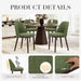 Upholstered Dining Chairs Set of 4, Modern Kitchen Chairs with Back, Fabric Side Dining Room Chairs with Wood Legs for Farmhouce Restaurant, Green