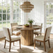 47-Inch round Dining Table for 4-6, Modern Kitchen Table with Fluted Pedestal Base, Farmhouse Wood Dinner Furniture for Dining Room, Kitchen & Living Room, Brown