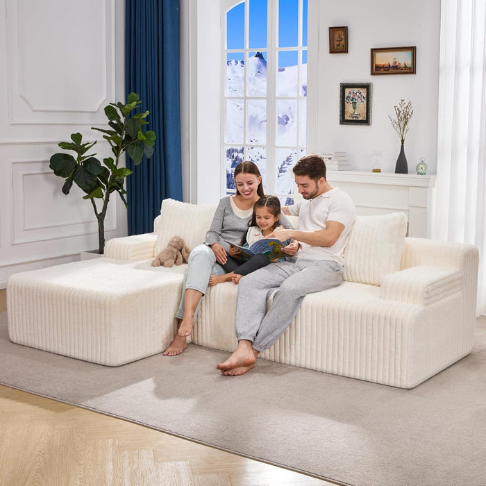 Modular L Shape Sofa 96Inch OversizedChaise MemoryFoam