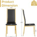 Modern Dining Chairs Set of 4, Black Faux Leather with Chrome Gold Metal Legs, Curved High Back Design & Cloud Cushioning, Mid-Century Kitchen Chairs with Non-Slip Feet (Easy Assembly)