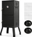 Vertical Charcoal Grills, 40" Multiple People BBQ Smoker Grill W/Removable Water Pan & Grill Grates, 4 Adjustable Air Dampers, Built-In Thermometer, Outdoor Charcoal Smoker for Backyard