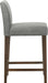 Counter Height Bar Stools Set of 3, 27" H Seat Height Upholstered Barstools, Fabric in Fog Grey