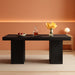 Tribesigns Dining Table for 4-6 People, 63 Inch Modern Rectangle Kitchen Table with Pedestal Base, Large Dinner Furniture for Dining Room, Kitchen, Living Room, Black