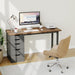 Computer Desk with 5 Drawers, 47 Inch Modern Simple Study Writing Desk with Storage, Rustic Home Office Desk, Reversible Computer Desk for Home Office, Brown+Black