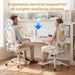 Ergonomic Office Chair, High Back Home Office Chair with 4D Adjustable Headrest & Lumbar Support, 330Lbs Capacity Mesh Desk Chair with Flip-Up Arms, Comfortable Computer Chair, Beige