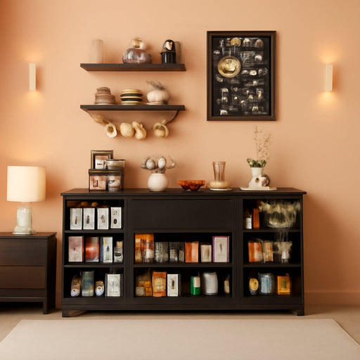 65" Sideboard Buffet Cabinet with Storage, Farmhouse Kitchen Pantries Sideboard Cabinets with Drawer, Wood Coffee Bar Cabinet with Adjustable Shelves, Storage Cabinets for Kitchen, Black