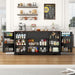 65" Sideboard Buffet Cabinet with Storage, Farmhouse Kitchen Pantries Sideboard Cabinets with Drawer, Wood Coffee Bar Cabinet with Adjustable Shelves, Storage Cabinets for Kitchen, Black