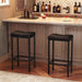 Bar Stools, Set of 2 Bar Chairs, Counter Height Stools, Saddle Stools with Curved Surface, Kitchen Stools, 24.8 Inches, 2.4" Thick Upholstery, for Kitchen, Dining Room, Cafe Black BB10BY01