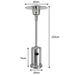 50000 BTU Stainless Steel Propane Patio Heater with Trip over Protection