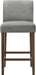 Counter Height Bar Stools Set of 3, 27" H Seat Height Upholstered Barstools, Fabric in Fog Grey