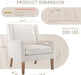 Modern Wingback Living Room Chair Set of 2, Upholstered Fabric Accent Armchair, Single Sofa Chair with Lounge Seat and Wood Legs for Bedroom/Office/Reading Spaces, Beige