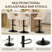 Bar Stools Set of 4, Modern Swivel Bar Chairs, Adjustable Upholstered Barstools Counter Height with Full Backrest for Bar, Dining Room, Kitchen Island, Beige