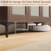 48" Rattan Buffet Cabinet with Storage, Walnut Coffee Bar Cabinet