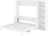 Queen Murphy Desk Bed White With IntegratedShelving