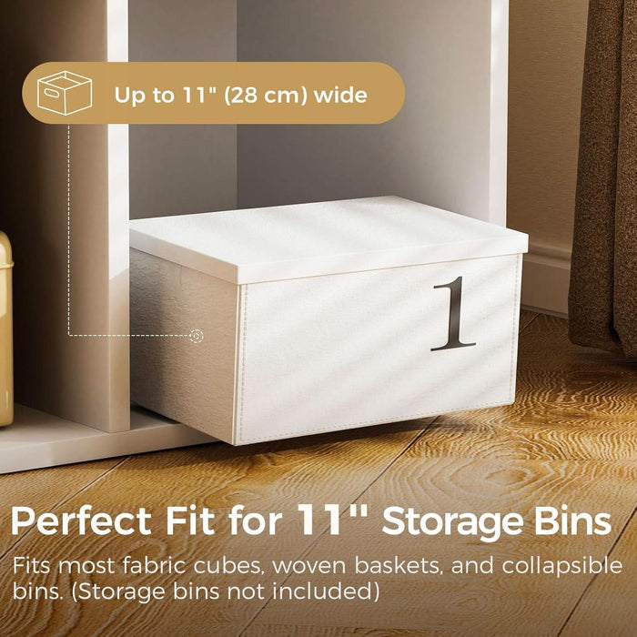 6 Wood Cube Storage Organizer with Open Back and Removable Back Panels, 11In White Cube Storage Bookshelf, Cubicle Shelf Bookcase for Home Office Bedroom Living Room, Vertical or Horizontal