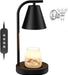 Candle Warmer Lamp - with Timer & Dimmer, Modern Home Decor House Warming Gifts Wax Melt Warmer for Jar Candles with 2 Bulbs, Cozy Birthday Gift for Women Mom (Black)