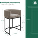 Counter Height Bar Stools Set of 2, 24 Inch Seat Height Barstools for Dining Room, Fabric Upholstered Bar Chair for Kitchen Island, Linen Counter Stools with Metal Legs, Sand