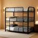 Cairo Metal Frame Full Triple Bunk Bed in Sandy Black