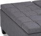Harrison Coffee Table Storage Ottoman - 36 Inch Wide Upholstered Linen Look Fabric Square Lift-Top Ottoman in Slate Grey, Transitional Ottoman for Living Room with Hidden Storage