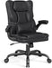 Ergonomic Office Chair Leather Desk Chair with Lumbar Support Flip up Arms