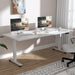 63X27.6 Inch Large Electric Standing Desk, Heights Adjustable,Sit to Stand Up, Work Home Office Computer Table for Walking Pad, Gifts for Dad, Wooden Desktop Desks, White