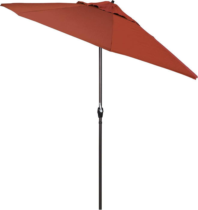 7.5' round Sunbrella Aluminum Outdoor Deck, Pool or Patio Umbrella, Crank Lift, Auto Tilt, Bronze Pole, Terracotta