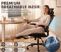 Ergonomic Massage Office Chair with Footrest, Comfy Computer Chair, Black