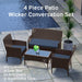 Outdoor Patio Sofa Set Navy Cushions Weatherproofing