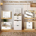 3-In-1 Vanity with Mirror and Lights, Modern Compact Vanity Table with 3 Storage Drawer, Small Makeup Vanity Desk, Dressing Table with Cushioned Stool for Bedroom, Cloakroom (Flip Vanity White)