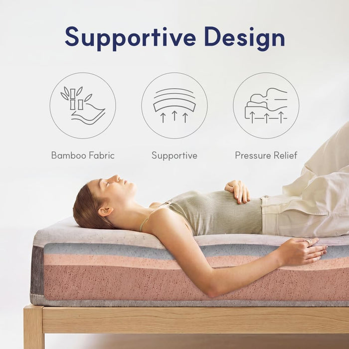 6 Inch Twin Mattress for Kids, Bamboo Cover Memory Foam Bed