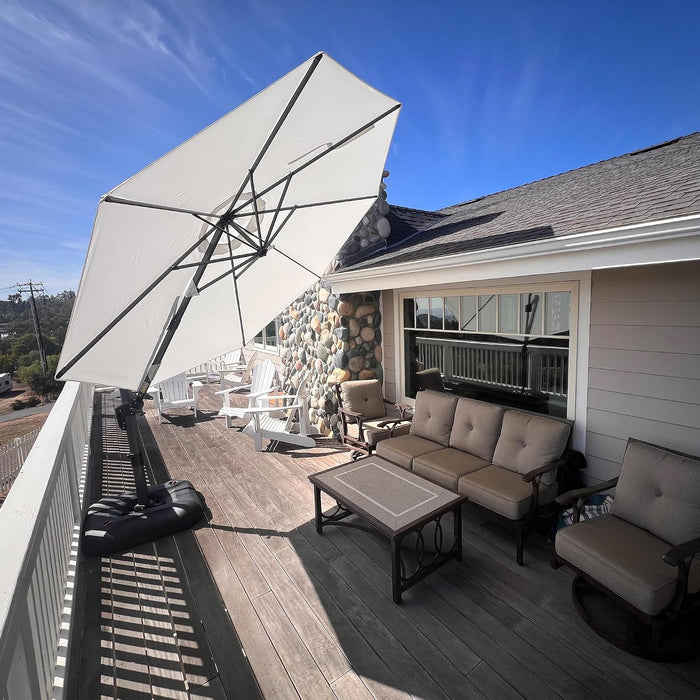 Patio Outdoor Umbrella 11 Feet round for Pool White