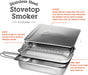 Original Stovetop Smoker - Smoker Box Gift Set W/Oak, Apple, Hickory Wood Chips & Recipes- Indoor Outdoor Use on Any Heat for Smoking Meats, Veggies & Seafood - Grilling Gift for Father'S Day