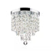 8.7 In. 3-Light Chrome Flush Mount Chandelier with K9 Crystals