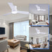 46 Inch Ceiling Fans with Lights and Remote/App Control, Low Profile Ceiling Fan with Light, Flush Mount, 3CCT, 3 Reversible Blades 6 Speeds Modern Ceiling Fan for Bedroom Living Room, White
