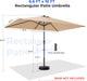 6.6 X 10 Ft Rectangular Patio Umbrella Rectangle Umbrella Outdoor Patio, Large Outdoor Umbrellas for Patio Table with Tilting and Sun UV Protection for Pool, Deck, Market, Backyard