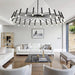 53 Inch Black Architectural Round Chandelier LEDLight