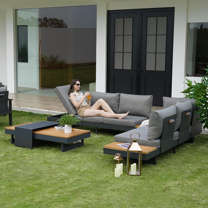 Outdoor Conversation Sets, Teak & Aluminum Modular Patio Furniture