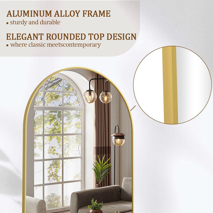 71X26 Arched Full Length Mirror, Floor Mirror with Stand