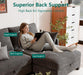 Darkest Gray Chenille UShaped Sectional Sofa Ottoman