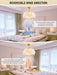26" Boho Rattan Gold Fandelier Ceiling Fans with Lights and Remote Control