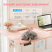 Electric Height Adjustable Standing Desk, 48 Inch Pink Computer Desk for Women Girls, Sit Stand Table for Home, Office, Bedroom