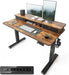 48 X 24 Inch Height Adjustable Electric Standing Desk with Double Drawer, Stand up Table with Storage Shelf, Sit Stand Desk, Rustic Brown