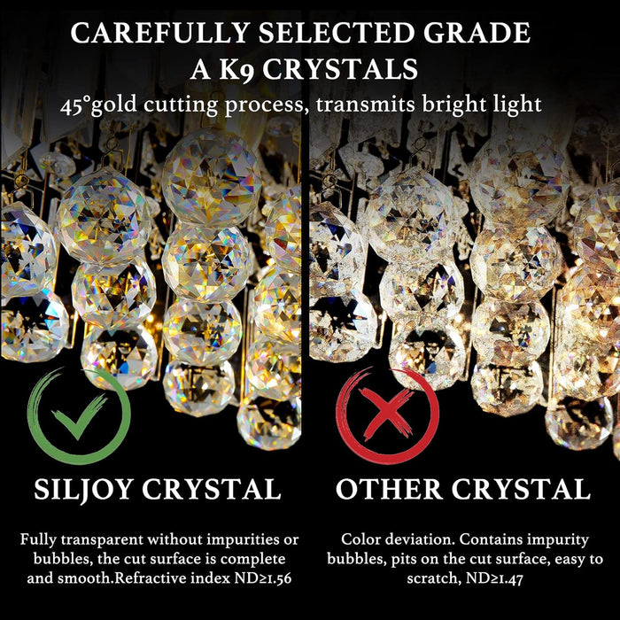 Rectangular Crystal Chandelier 47 Inch Pendant Chrome